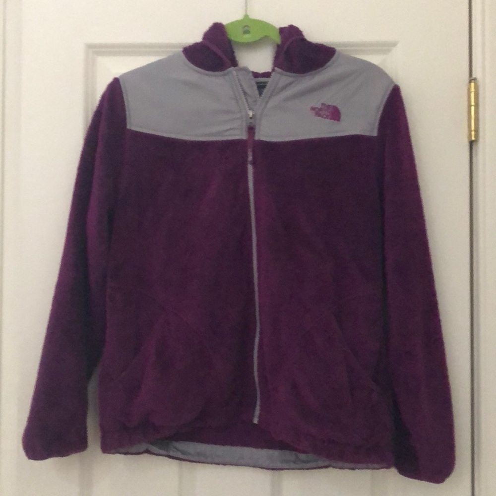 Fuzzy purple north face fleece